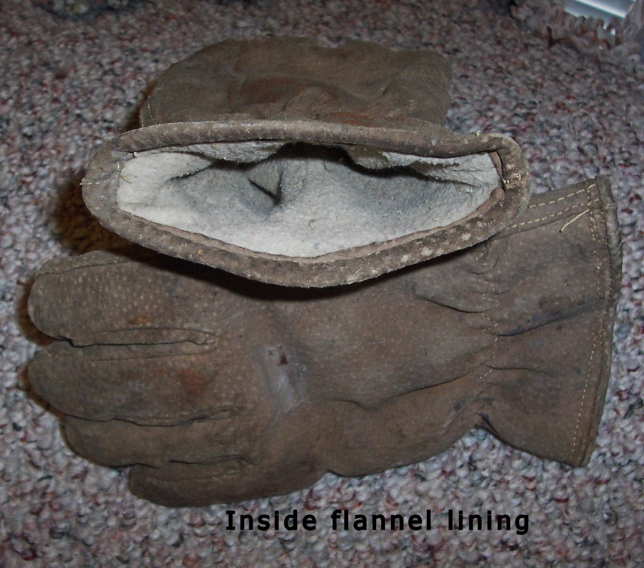 old leather gloves for Campfire Cooking