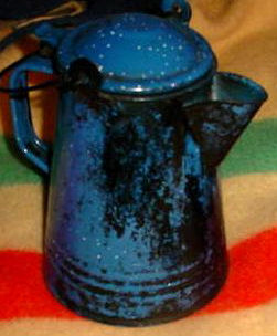 Old Enamel Camp Coffee Pot