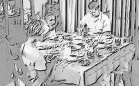 eating dinner