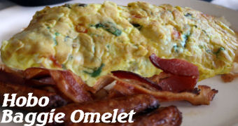 Hobo baggie omelet and brown n serve sausages